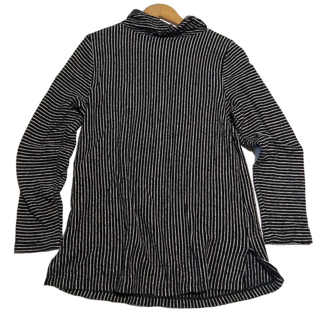 Habitat Striped Cowl Neck Tunic Top Size XS Black White Cotton Pullover Terry - Picture 7 of 7